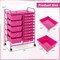 Costway 15 Drawer Rolling Storage Cart Tools Scrapbook Paper Office School Organizer Multicolored/Pink/Grey/Hot Pink/White/Black/Clear/Multicolor/Colorful/Mixed Pink